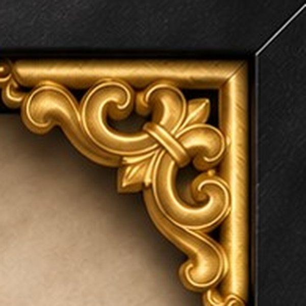 Gold corner flourishes — four