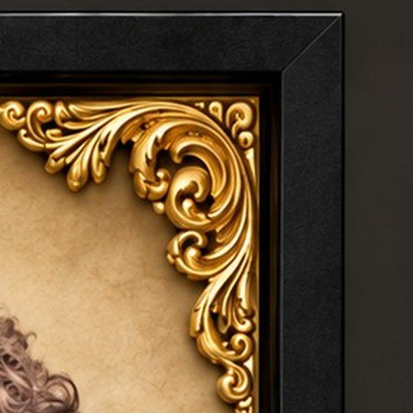 Gold corner flourishes — two